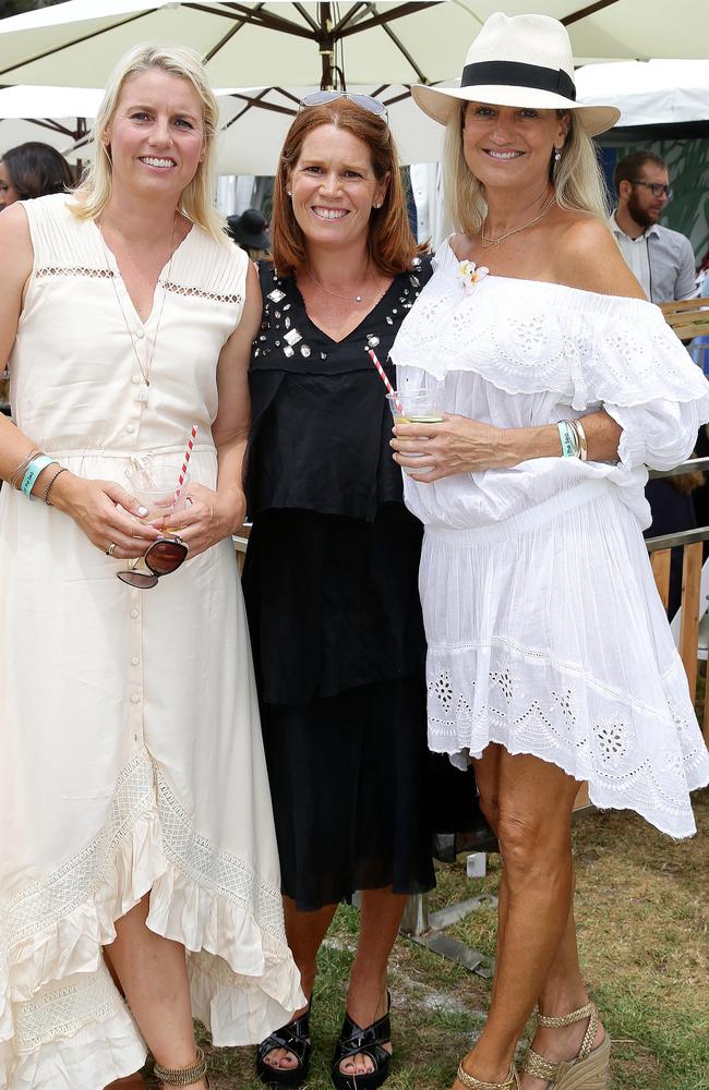 Heidi Virtue (right) with friends at the Polo in Avalon in early 2017.