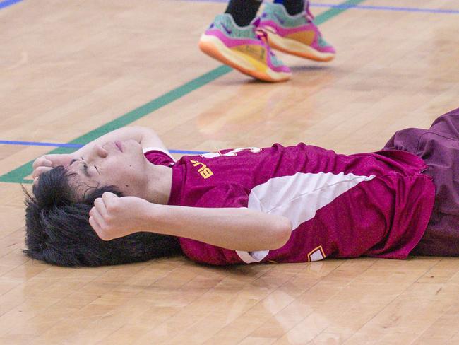 Ethan Yang as St Peters V Craigsleigh in the Australian Volleyball Schools Cup is being played at the Gold Coast Sports and Leisure Centre in Carrara. Picture: Glenn Campbell