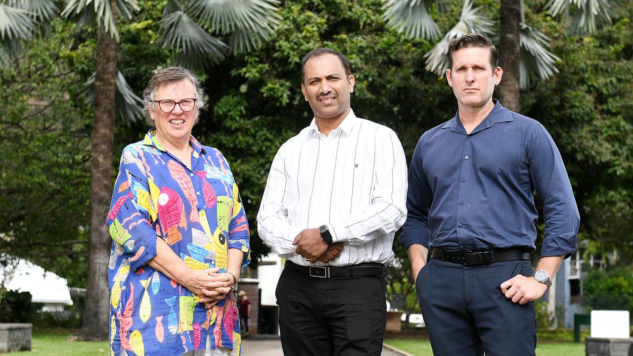 Stable NQ Anne Harley, India Fest. committee member Sam Kadavil and Councillor Kurt Rehbein, are concerned about Council's decision to half tier 1 community grants. Picture: Shae Beplate.