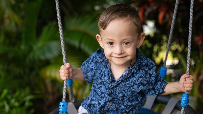 Three year old Ethan McGarry still says goodnight to his twin sister Amelia who was delivered stillborn. Picture Emily Barker.