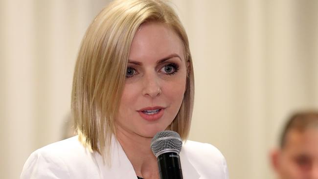 Labor Currumbin candidate Georgi Leader speaking at a community Cabinet meeting. Photo by Richard Gosling