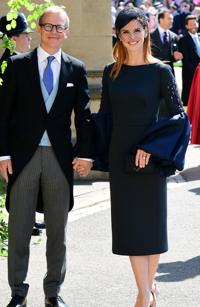 Meghan Markle's friend, actress Sarah Rafferty and husband Santtu Seppala. Picture: AFP