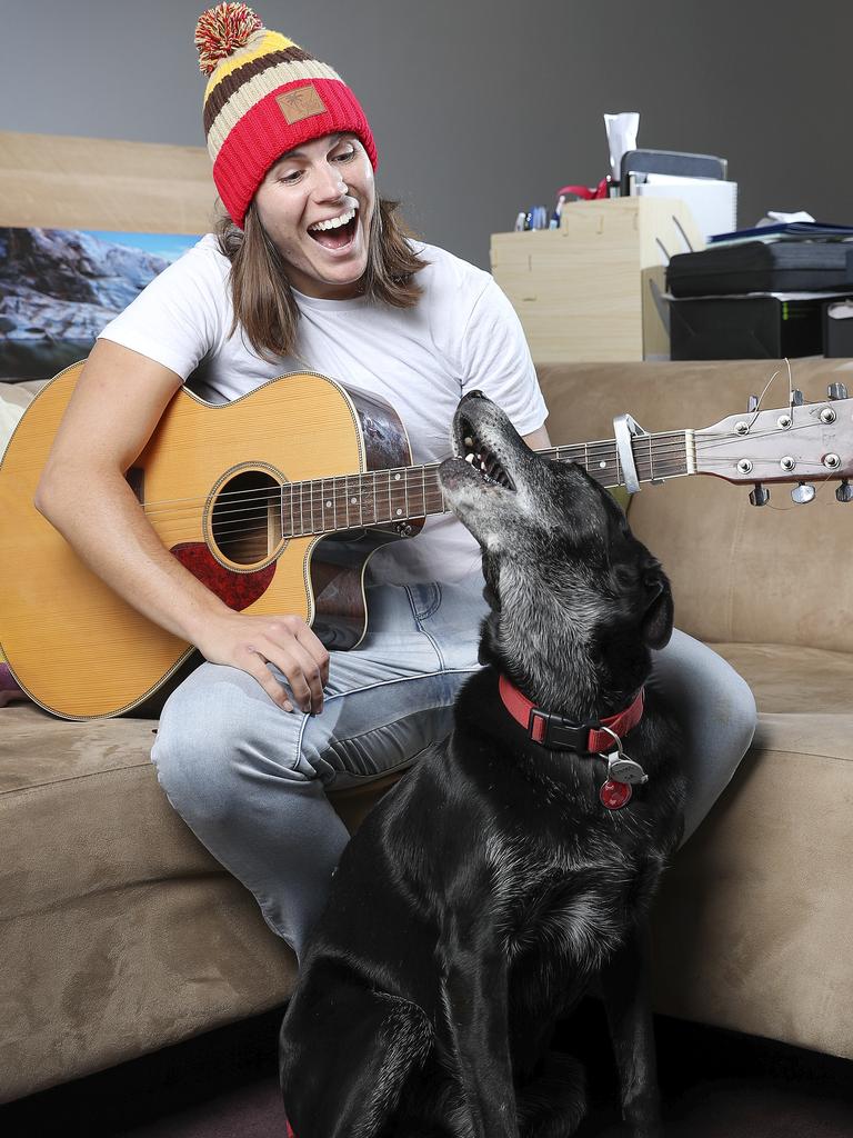 Chelsea with her dog Koda. Picture: Sarah Reed