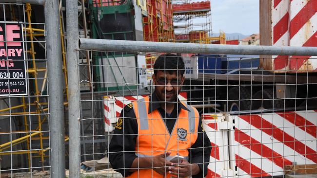 Security when the Boheme Apartments at Robina project turned sour. Photo: Steve Holland