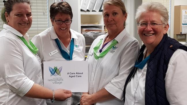 Woolgoolga Aged Care Centre staff (from left) Samantha Woodward, Sandra Thorpe, Trina Golik and Sasha Andrews. Picture: supplied.