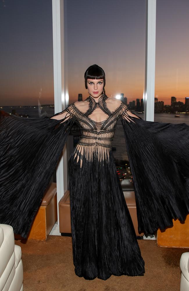 At Vogue’s Smart Toxin fête at the Standard Hotel, she went full goth Cleopatra in a dramatic Iris van Herpen ensemble. Picture: Dimitrios Kambouris/Getty Images for Vogue