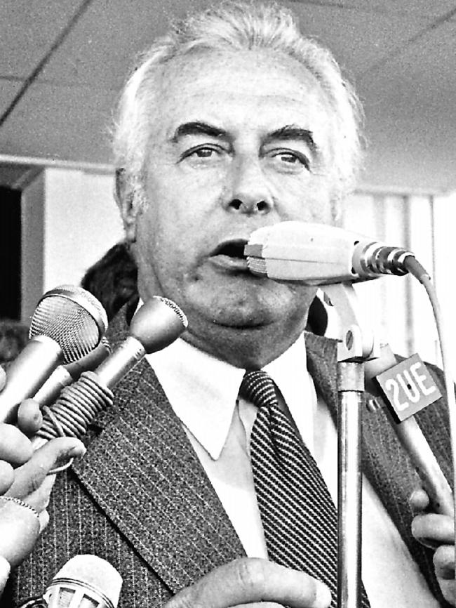 Gough Whitlam on the steps of Parliament House on the day of The Dismissal, November 11, 1975.