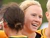 BALLARAT, AUSTRALIA - JUNE 04: Caitlin Foord of Australia celebrates a second goal with team mates during the women's international friendly match between the Australian Matildas and the New Zealand Football Ferns at Morshead Park on June 4, 2016 in Ballarat, Australia. (Photo by Jack Thomas/Getty Images)