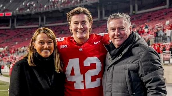 NETWORK SPECIAL.  MUST TALK WITH NETWORK PIC DESK BEFORE PUBLISHING.    EMBARGOED FOR SAT MAGAZINE  13TH OCT 24  Joe McGuire and his parents , Carla and Eddie McGuire .