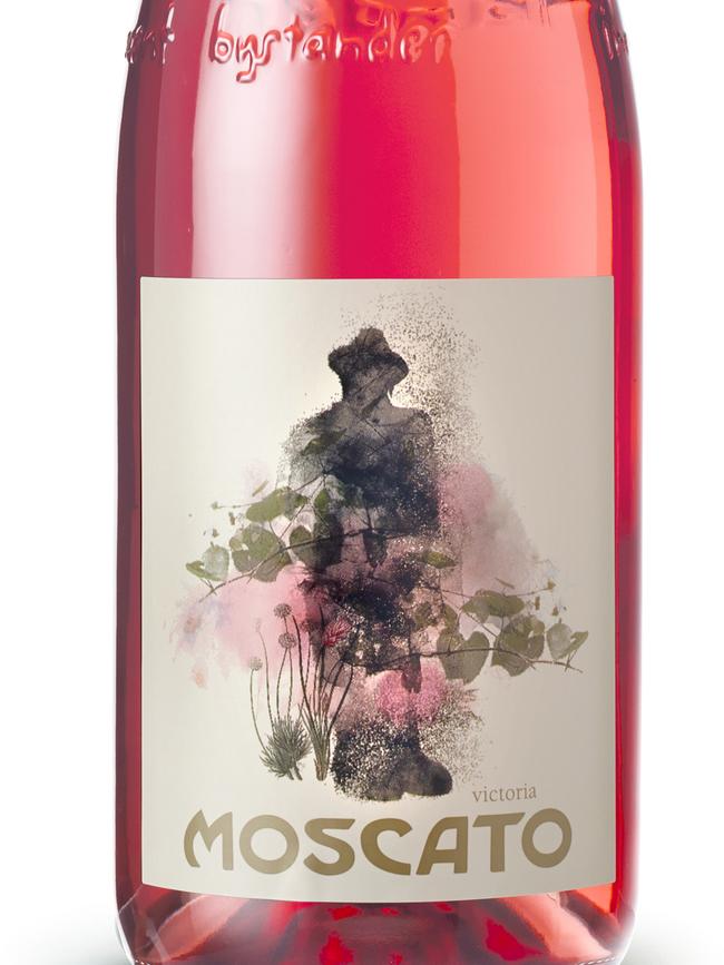 The moscato is coloured vibrant pink.