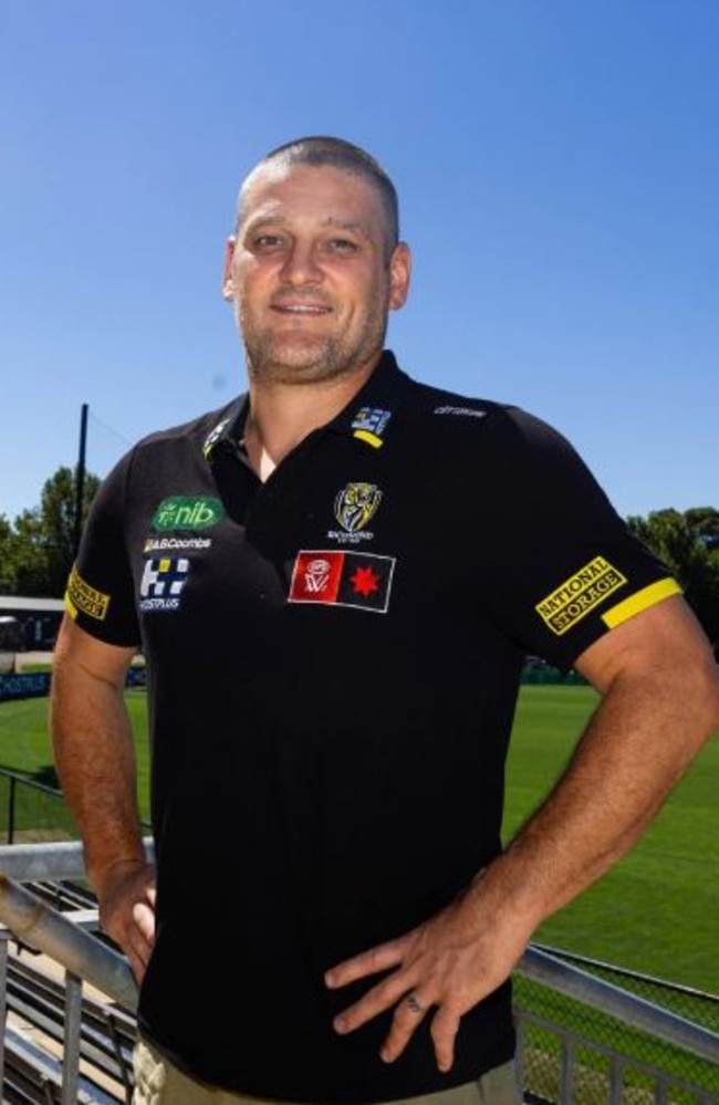 Brendan Fevola has taken a specialist coaching role at Richmond AFLW. Picture: Richmond FC.