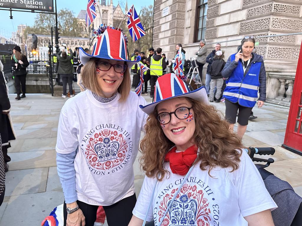 Marie McAllister and Michelle Harm dressed to the nines. Picture: Bronte Coy