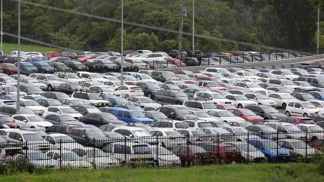 The main commuter car park at Campbelltown Station just after 9am. Picture: Ian Svegovic