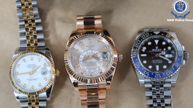 A number of luxury watches were seized during the operation.