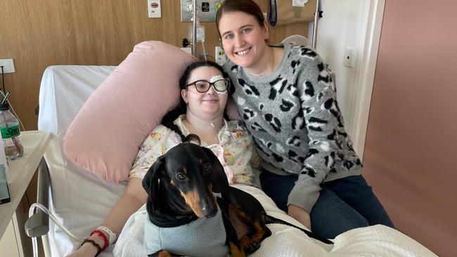 Lily Thai at Flinders Medical Centre's Laurel Hospice with friend Danika Pederzolli, 28, days before voluntary assisted dying. Picture: Supplied