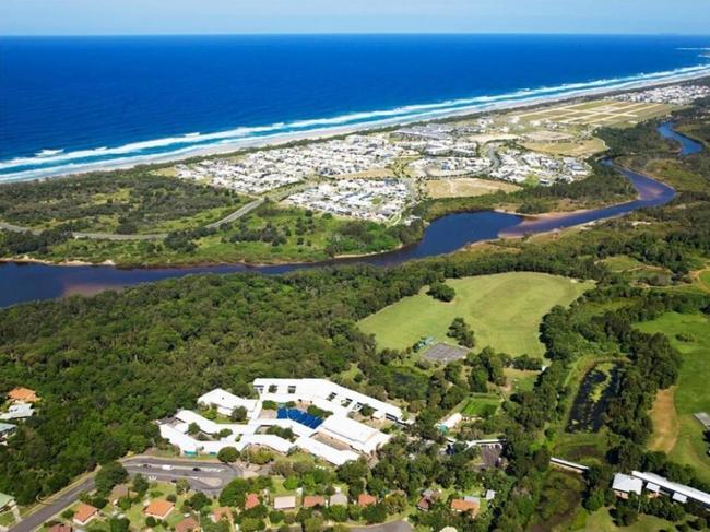 An aerial over Kingscliff, including Kingscliff High School. Picture: NSW Department of Education