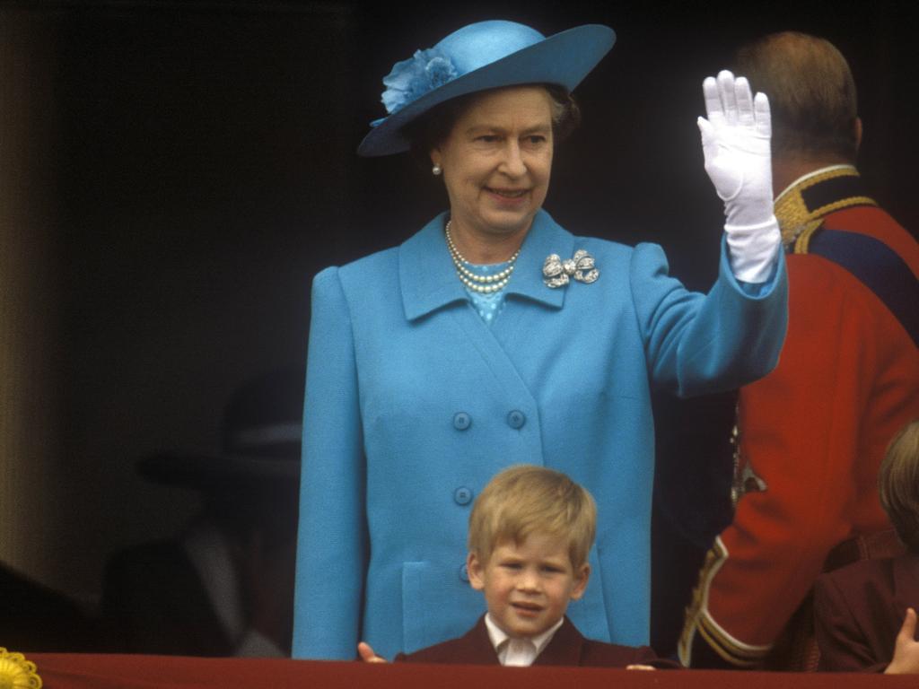 Queen Elizabeth II and Prince Harry in 1988. Picture: John Shelley Collection/Avalon/Getty Images