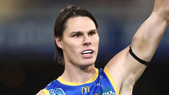 BRISBANE, AUSTRALIA - MAY 20: Eric Hipwood of the Lions celebrates a goal during the round 10 AFL match between Brisbane Lions and Gold Coast Suns at The Gabba, on May 20, 2023, in Brisbane, Australia. (Photo by Chris Hyde/Getty Images)