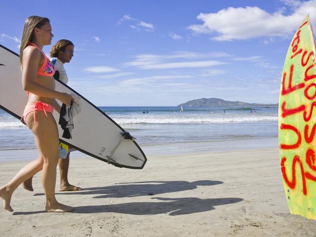 Surfing in Costa Rica.