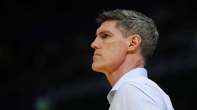 Taipans coach, Mike Kelly looks on during the Round 10 NBL match between the Sydney Kings and the Cairns Taipans at Qudos Bank Arena in Sydney, Sunday, December 8, 2019. (AAP Image/Brendon Thorne) NO ARCHIVING, EDITORIAL USE ONLY