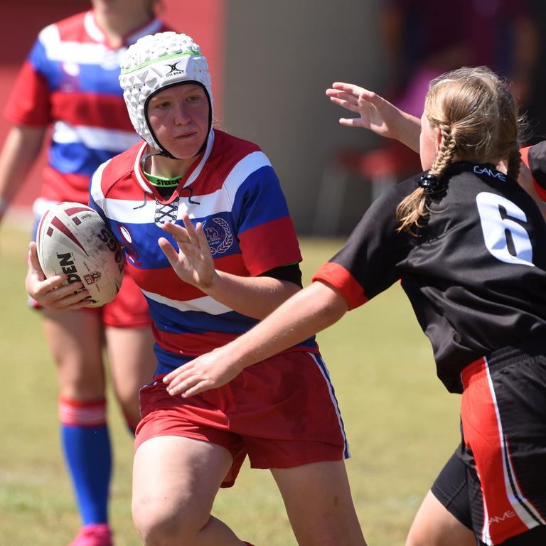 Under-12 girls' state league titles at Burleigh juniors fields Wide Bay V Darling Downs. Darling Down's Erika Dallinger. (Photo/Steve Holland)