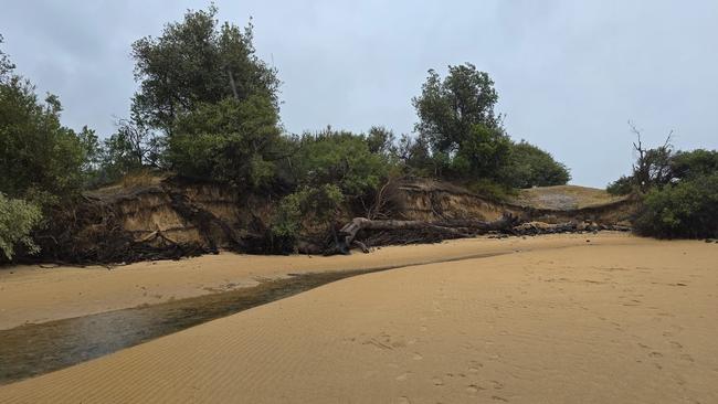 The community hope the state government will provide funding for geotextile sandbags to protect the beach and nearby homes. Picture: Supplied