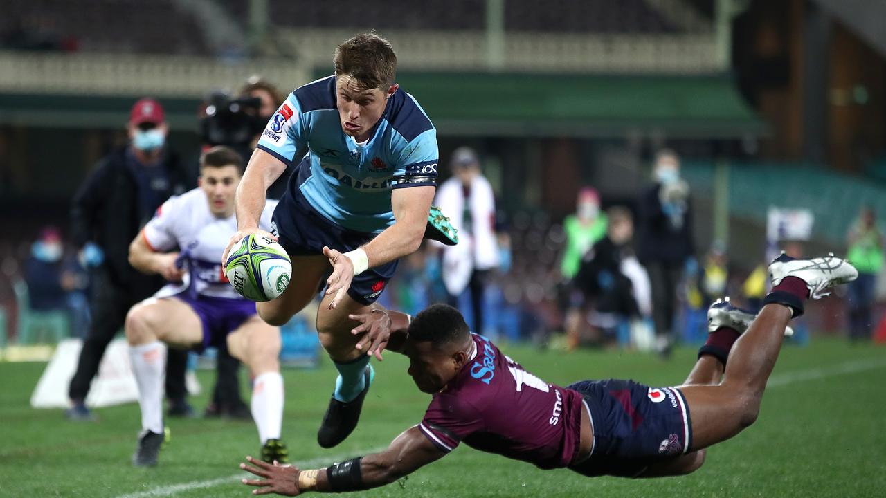 The Waratahs handed the Reds a record defeat in a Super Rugby AU boilover.