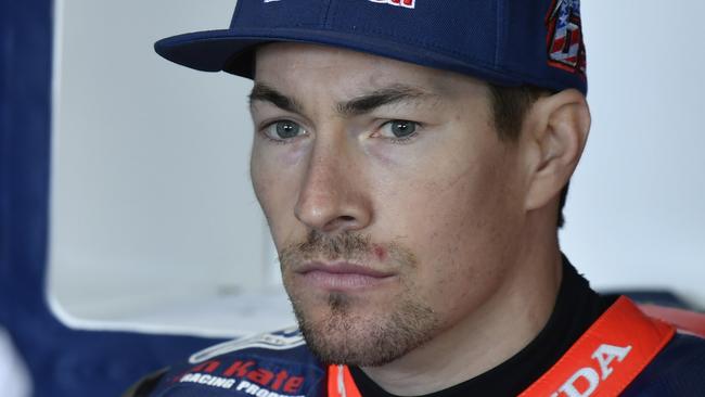 PHILLIP ISLAND, AUSTRALIA - FEBRUARY 20: Nicky Hayden of USA and Red Bull Honda World Superbike team looks on in box during 2017 WorldSBK pre-season testing at Phillip Island Grand Prix Circuit on February 20, 2017 in Phillip Island, Australia. (Photo by Mirco Lazzari gp/Getty Images)