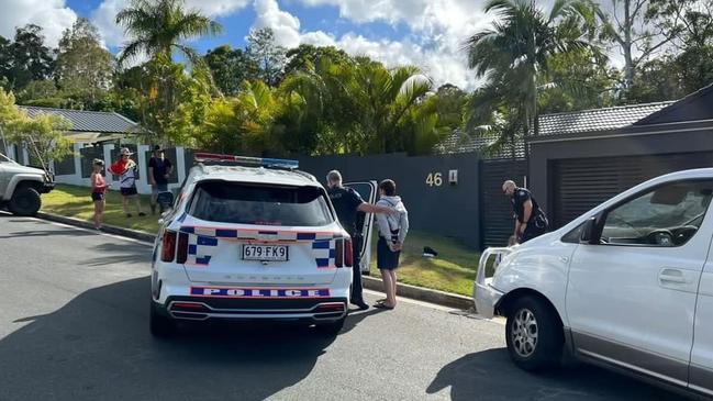 Dramatic scenes from Monday's citizen arrest in Ashmore. Picture: Bradley Cowper