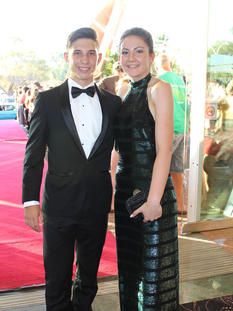 Jacob Bonanni and Rosie Thomas at the 2015 St Philip’s College formal at the Alice Springs Convention Centre. Picture: NT NEWS