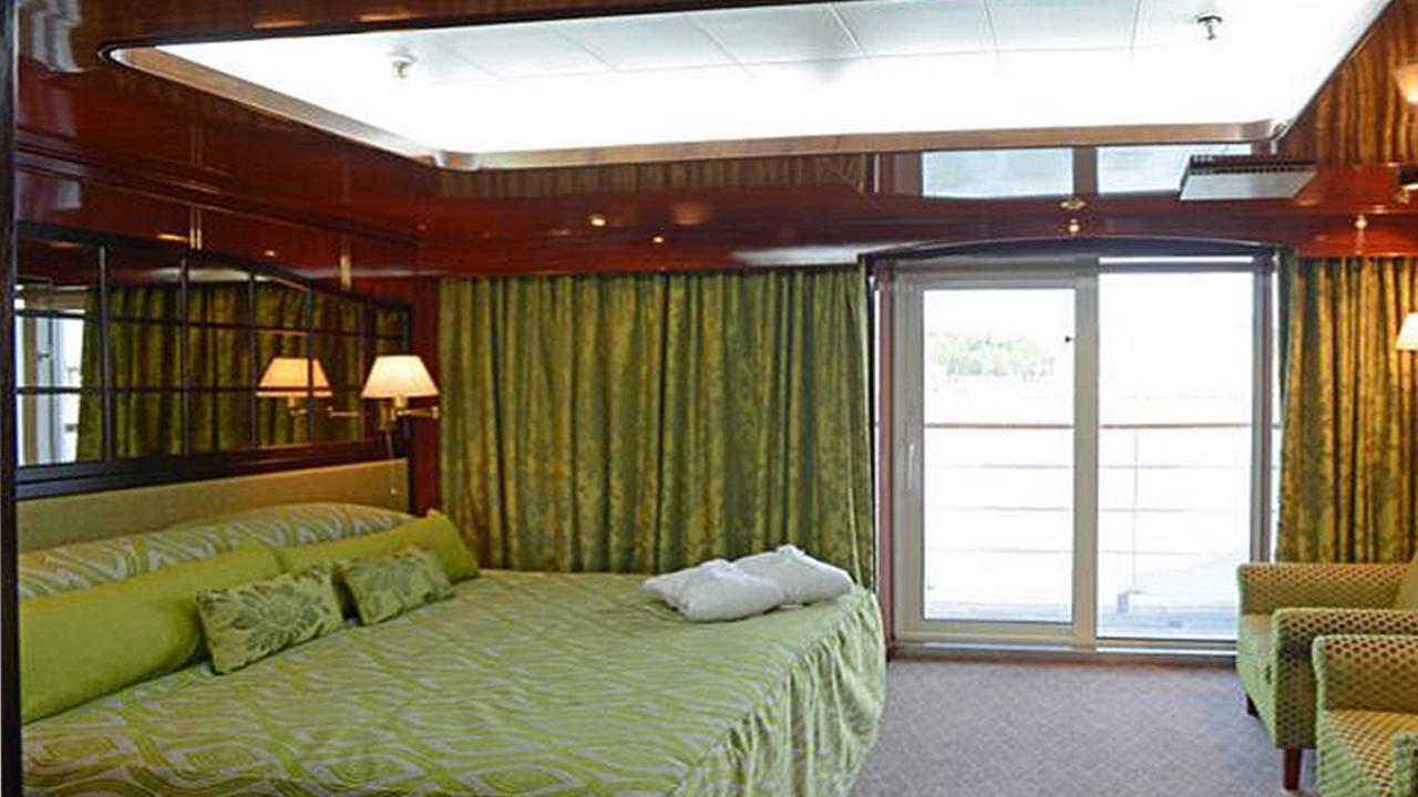 The promenade deck premium balcony suite, MS Caledonian Sky. Image supplied