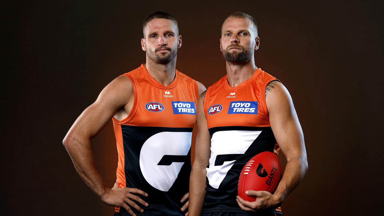 Jesse Hogan (left) and new recruit Jake Stringer will miss Opening Round for GWS. (Photo by Phil Hillyard)