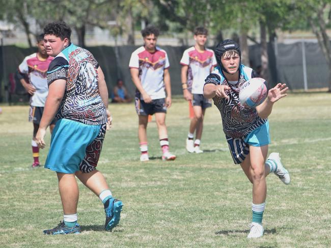 Warba Wangarunya Rugby League Carnival, under-17 boys, Yunba Buddas versus Gracemere Goannas, Saleyards Park, Rockhampton, January 19, 2024.