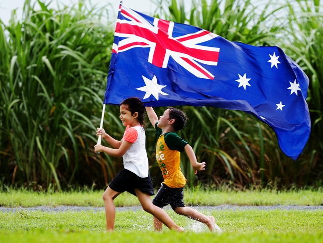 AUSTRALIA DAY. Mackay. Charlotte 6 and Hayden 4 Stevenson on the familys sugar cane farm at Victoria Plains. Pic Mark Calleja