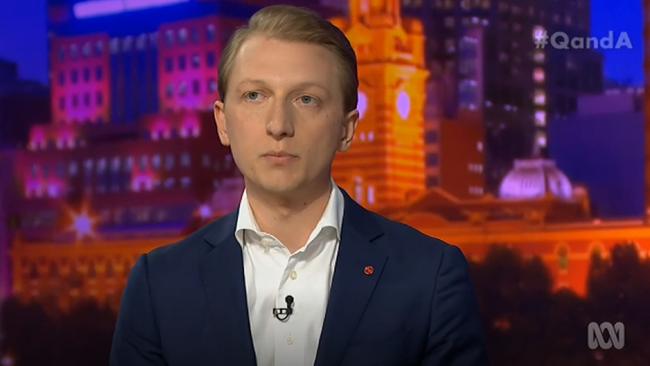 Senator James Paterson landed some blows despite being outnumbered.