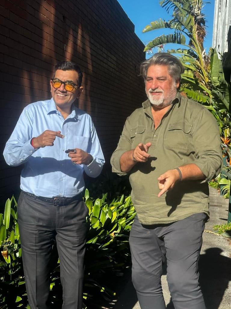 Sanjeev Kapoor (pictured with Aussie chef Matt Preston, right) has just launched a new range in Coles and caused chaos with a meet and greet on Wednesday. Picture: Instagram