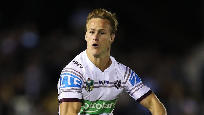 Manly's Daly Cherry-Evans makes a break during the Cronulla v Manly rugby league match at Southern Cross Group Stadium, Cronulla. Picture: Brett Costello