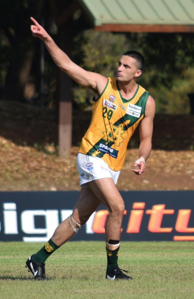 Tex Korewha has been a big find for St Mary's in the 2023-24 NTFL season. Picture: Alison McGowan / AFLNT Media