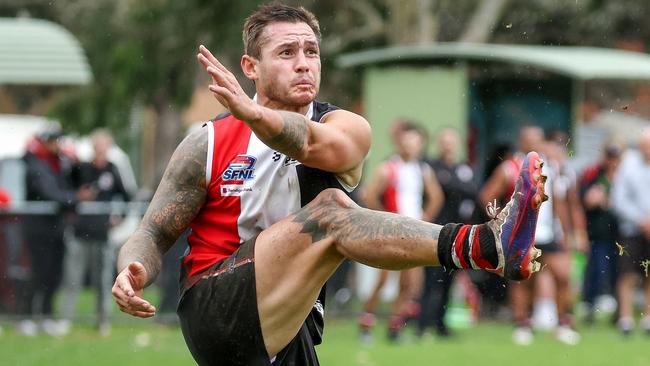 Aaron Edwards in action for St Kilda City in 2023. Picture: George Sal