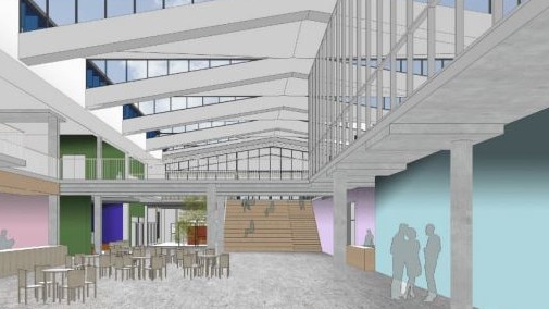 An artist impression of the interior of the proposed new senior campus at St Luke's Grammar School, Dee Why. Picture: Supplied.