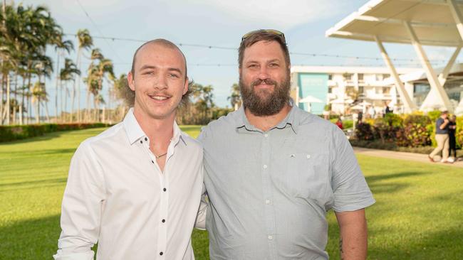 Kobe Cumming and Pat Hanley at the 2022-23 NTFL Nichols Medal Night. Picture: Pema Tamang Pakhrin