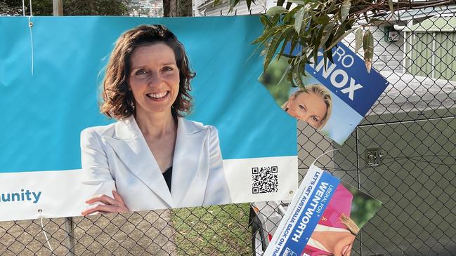 The Liberal corflutes appeared to be the only ones targeted.