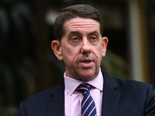 Newly announced Queensland Treasurer Cameron Dick is seen during a press conference at Parliament House in Brisbane, Sunday, May 10, 2020. Queenslandâ€™s deputy premier and treasurer, Jackie Trad, has resigned from ministerial duties over an investigation into the appointment of a Brisbane principal. (AAP Image/Dan Peled) NO ARCHIVING