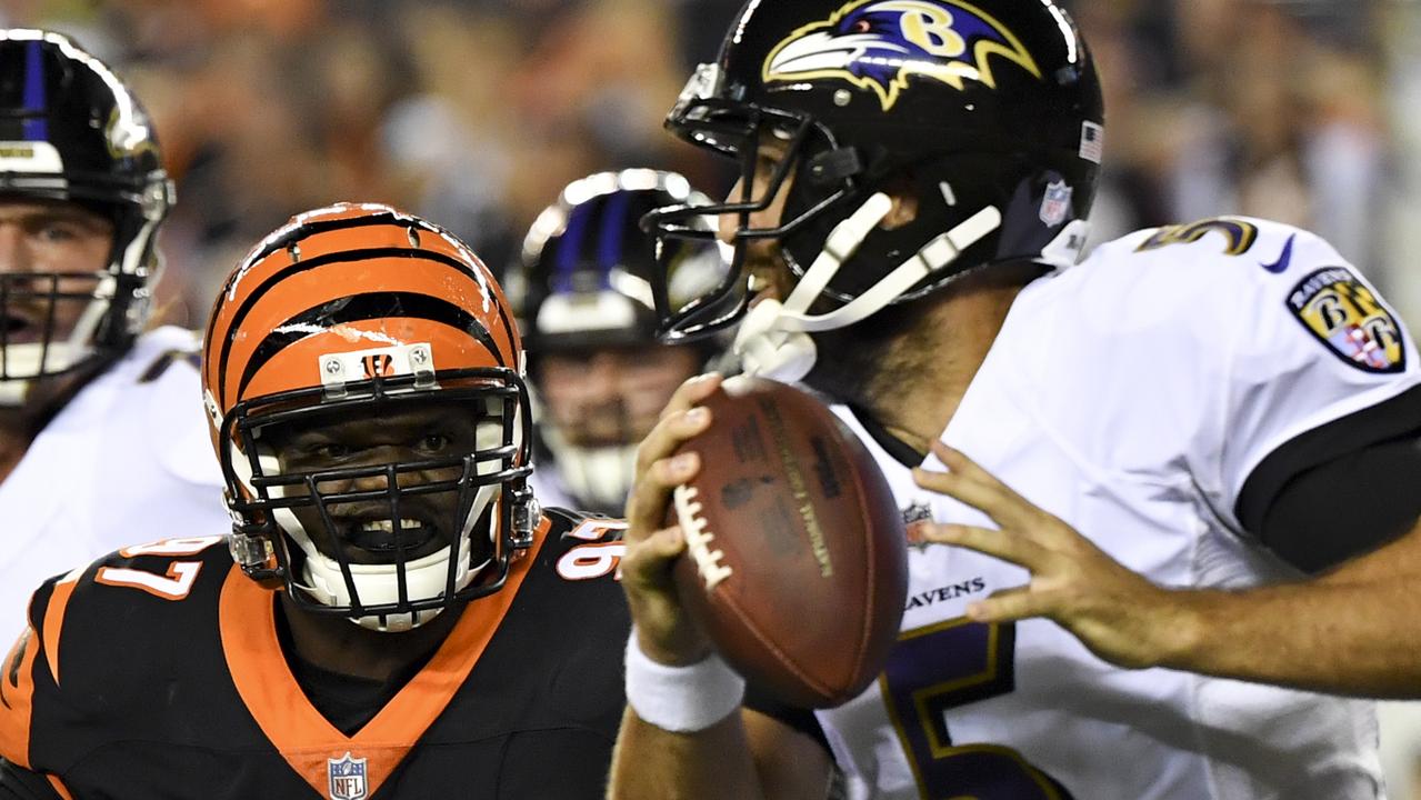 Joe Flacco felt pressure early and often in the Ravens’ loss to the Bengals.