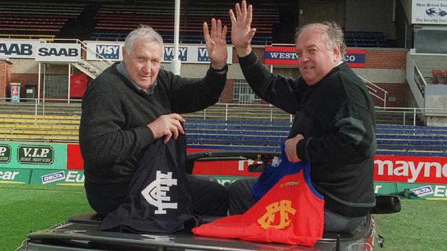 Carlton great John Nicholls and Brown in 2001.