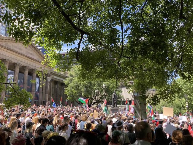 Crowds gathered at a pro-Palestine rally in Melbourne. Picture: Supplied.