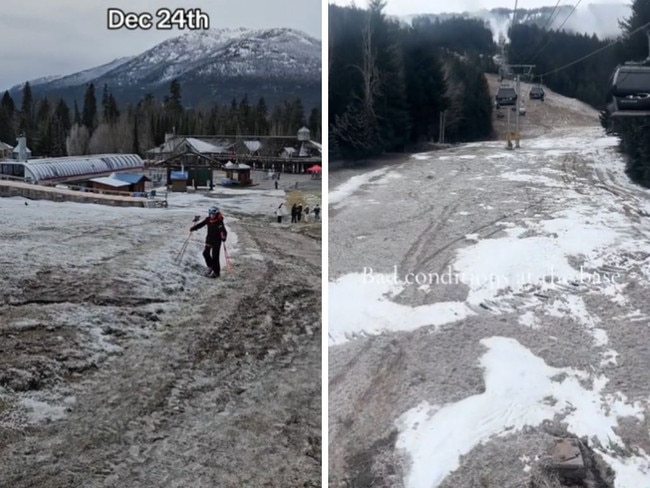 Snow lovers have vented their frustrations over the disappointing snow cover at Whistler Blackcomb, with minimal falls making for sloppy, rocky, and muddy ski conditions.