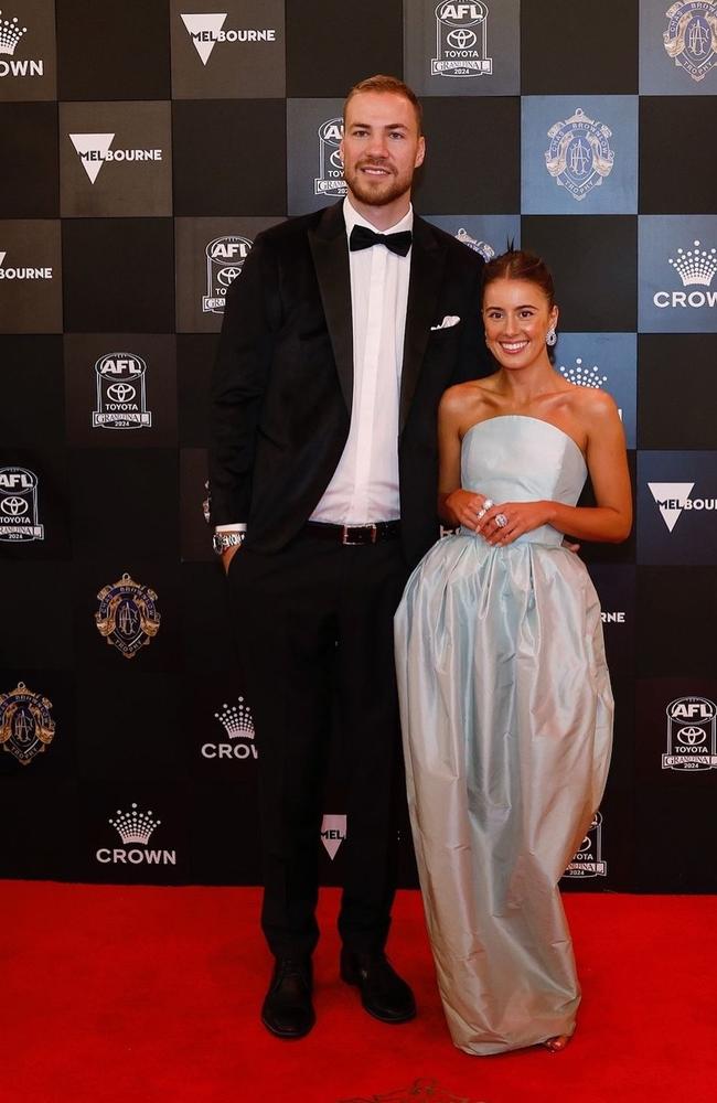 Harry McKay and Mattie Gouman hit the 2024 Brownlow red carpet.