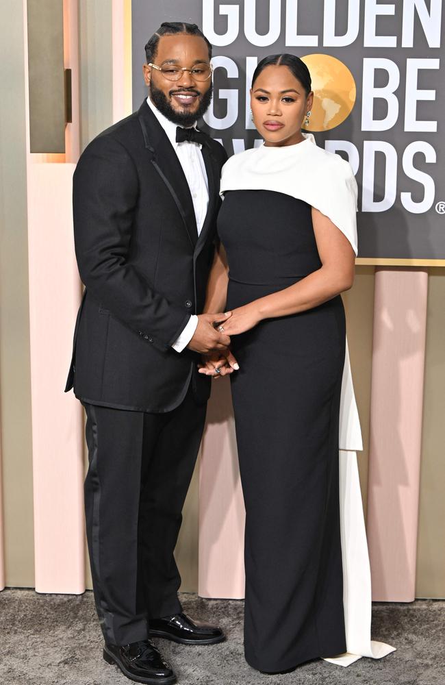 US filmmaker Ryan Coogler (L) and Zinzi Evans arrive for the 80th annual Golden Globe Awards. Picture: AFP