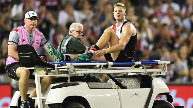 Nick Riewoldt thought about acknowledging the crowd while being taken off on a stretcher in Round 1.